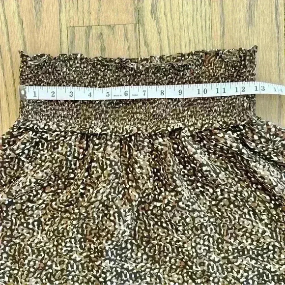 Rails Women’s Addison Smocked Tiered Mini Skirt Animal Print Size Small - Picture 9 of 14